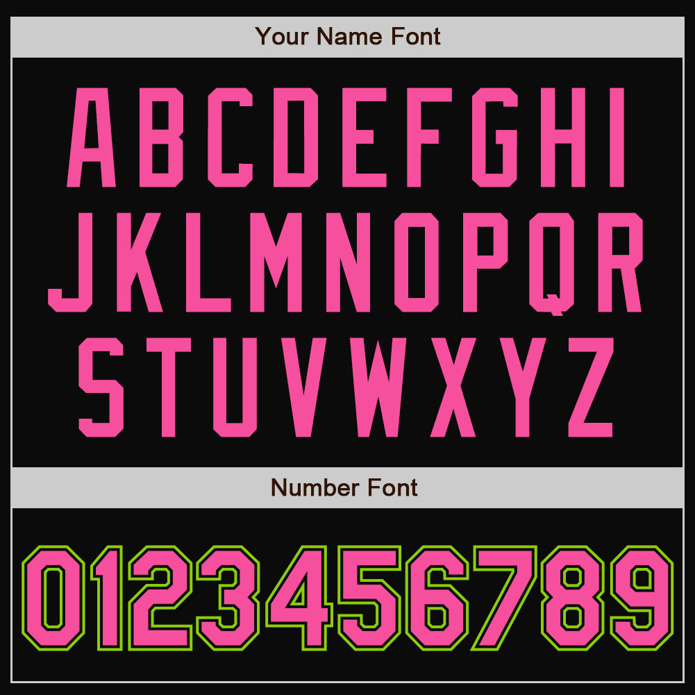 Custom Black Pink-Neon Green Bomber Full-Snap Varsity Letterman Two Tone Jacket