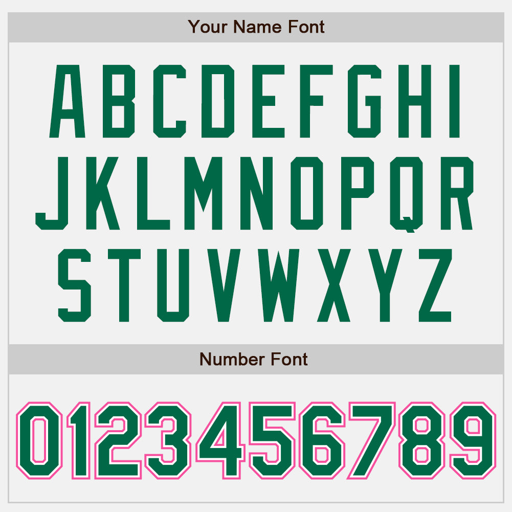 Custom White Kelly Green-Pink Bomber Full-Snap Varsity Letterman Two Tone Jacket