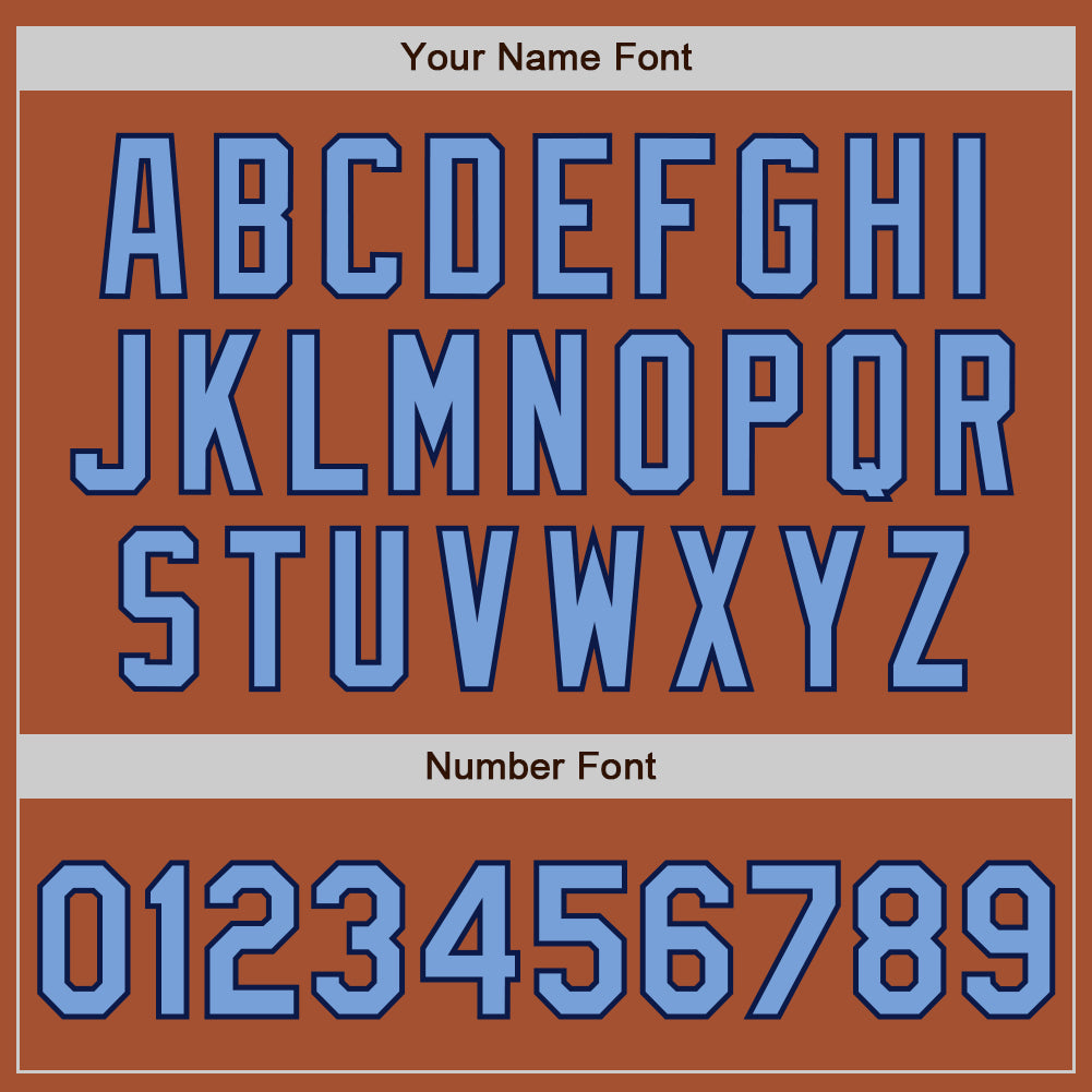 Custom Texas Orange Light Blue-Navy Bomber Full-Snap Varsity Letterman Two Tone Jacket