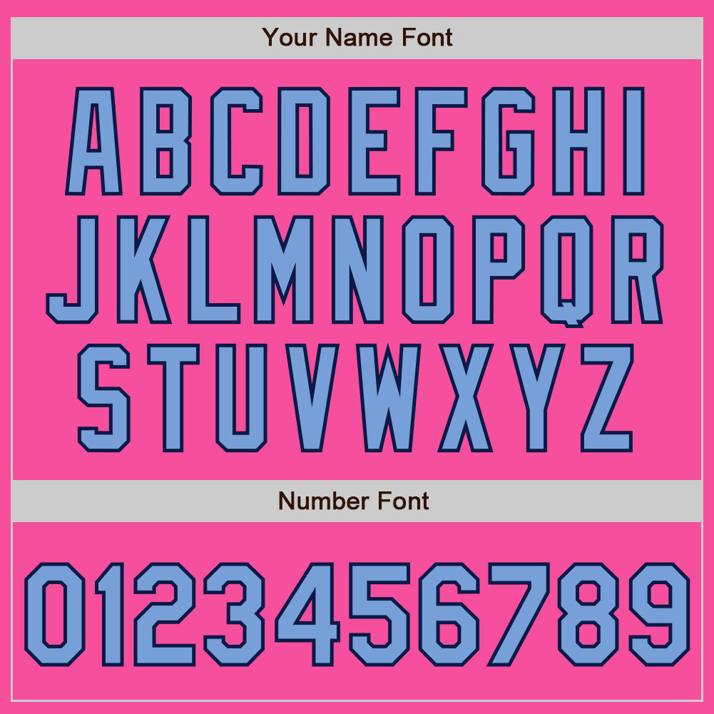 Custom Pink Light Blue-Navy Bomber Full-Snap Varsity Letterman Two Tone Jacket