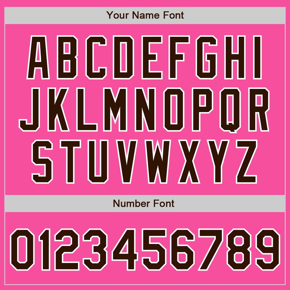 Custom Pink Brown-White Bomber Full-Snap Varsity Letterman Two Tone Jacket