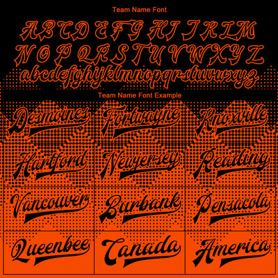 Custom Orange Black 3D Pattern Design Bomber Full-Snap Varsity Letterman Jacket