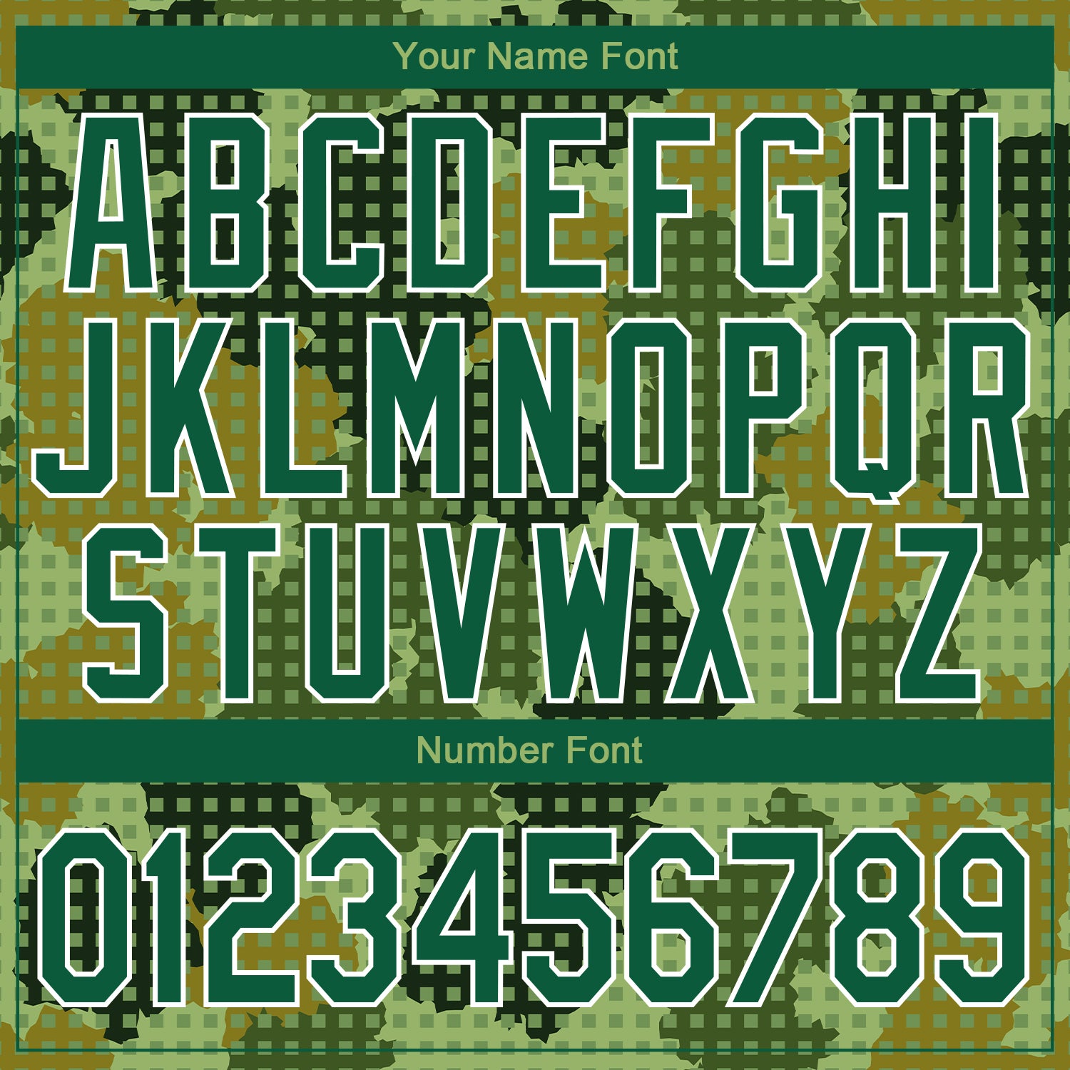 Custom Camo Kelly Green-White Geometric Camouflage 3D Bomber Full-Snap Varsity Letterman Salute To Service Jacket