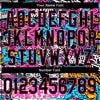 Custom Graffiti Pattern Black Pink Grunge Urban Street Art 3D Bomber Full-Snap Varsity Letterman Jacket