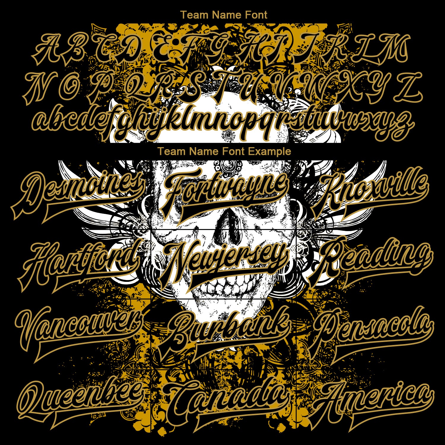 Custom Black Old Gold Skull With Wing 3D Bomber Full-Snap Varsity Letterman Jacket