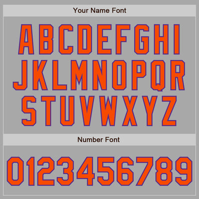 Custom Gray Orange-Purple Bomber Full-Snap Varsity Letterman Two Tone Jacket