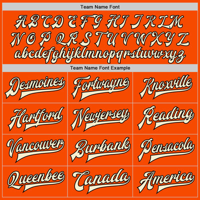 Custom Orange Black-Cream Bomber Full-Snap Varsity Letterman Two Tone Jacket