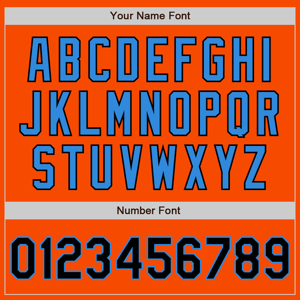 Custom Orange Black-Powder Blue Bomber Full-Snap Varsity Letterman Two Tone Jacket