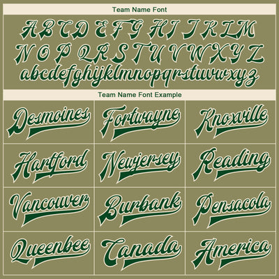 Custom Olive Green-Cream Camo Sleeves 3D Pattern Design Bomber Full-Snap Varsity Letterman Salute To Service Jacket