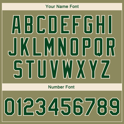 Custom Olive Green-Cream Camo Sleeves 3D Pattern Design Bomber Full-Snap Varsity Letterman Salute To Service Jacket