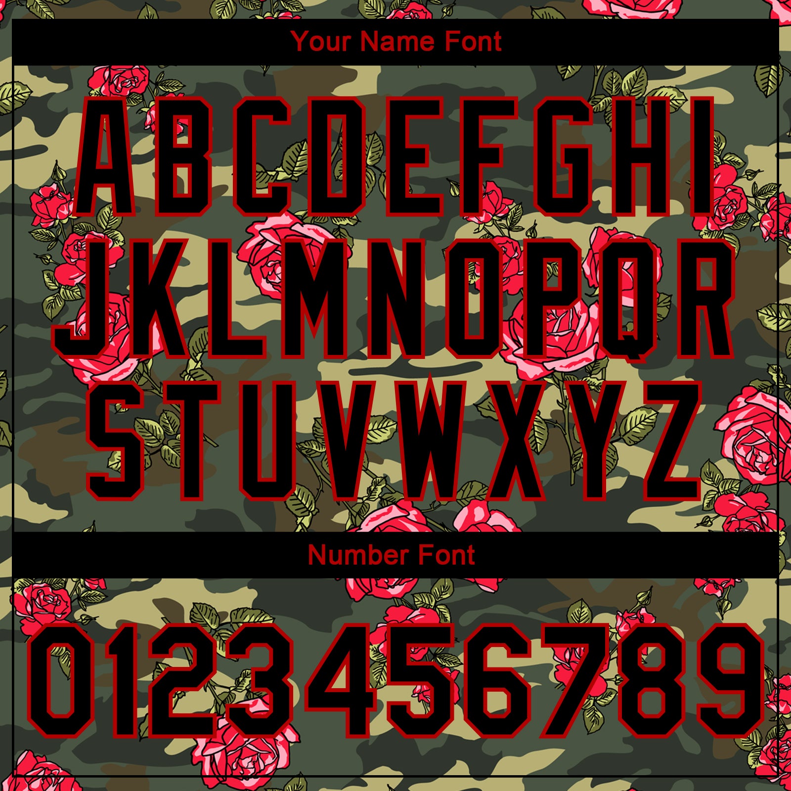 Custom Camo Black-Red Rose 3D Pattern Design Bomber Full-Snap Varsity Letterman Salute To Service Jacket