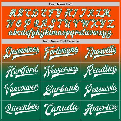 Custom Orange White-Kelly Green Bomber Full-Snap Varsity Letterman Fade Fashion Jacket