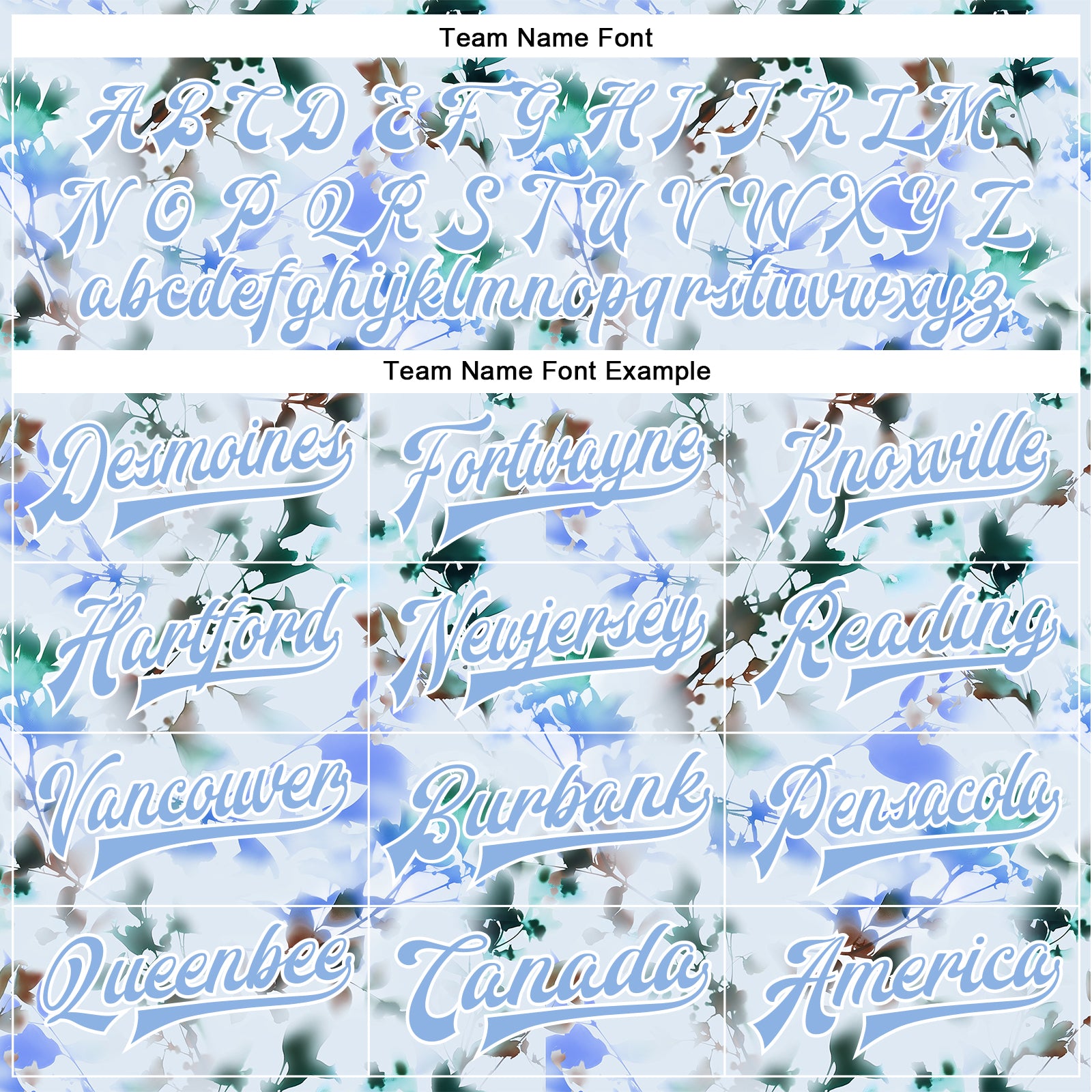 Custom White Light Blue Branches And Leaves 3D Pattern Design Bomber Full-Snap Varsity Letterman Jacket