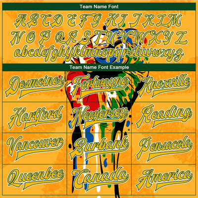 Custom Gold Black-Old Gold Black History Month 3D Pattern Design Bomber Full-Snap Varsity Letterman Jacket