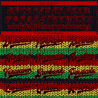 Custom Black Red Kelly Green-Gold Black History Month 3D Pattern Design Bomber Full-Snap Varsity Letterman Jacket