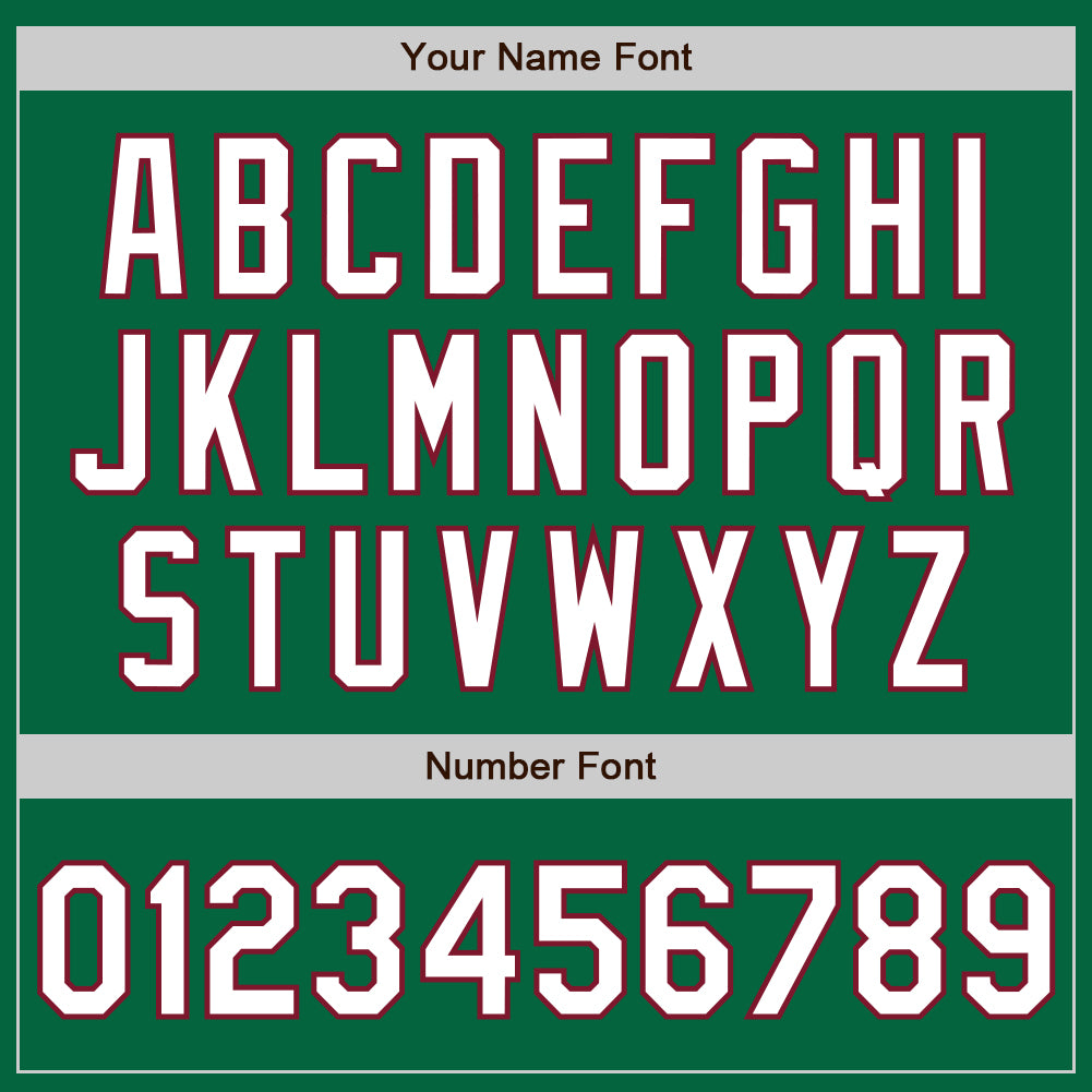 Custom Kelly Green White-Crimson Bomber Full-Snap Varsity Letterman Two Tone Jacket