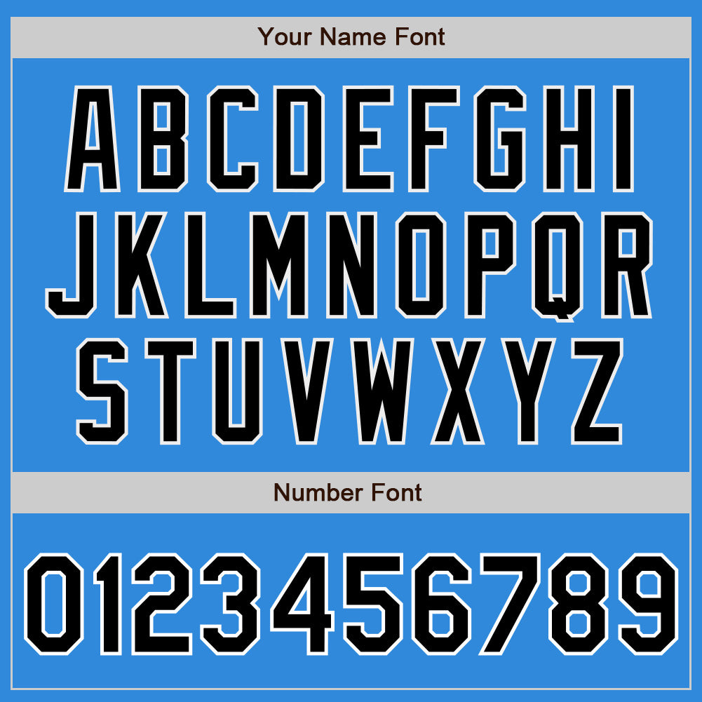 Custom Powder Blue Black-White Bomber Full-Snap Varsity Letterman Two Tone Jacket