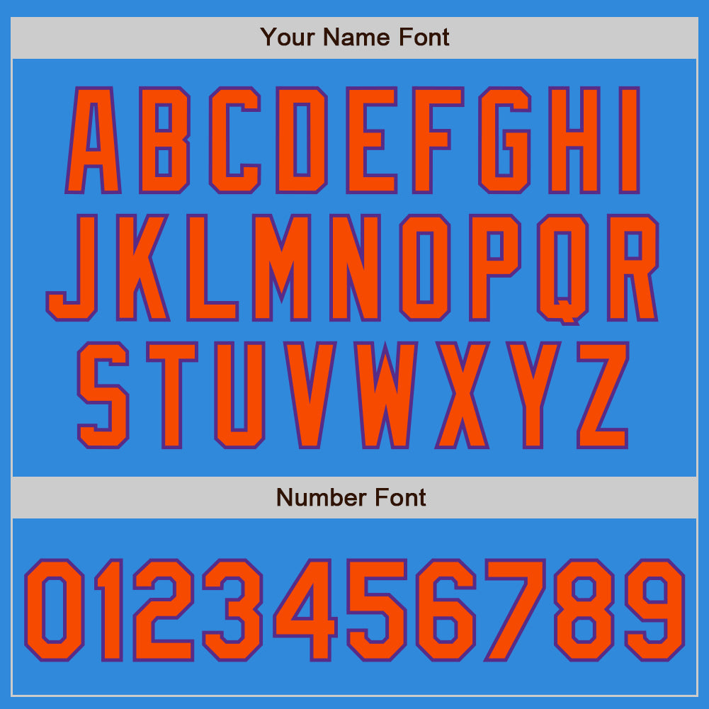 Custom Powder Blue Orange-Purple Bomber Full-Snap Varsity Letterman Two Tone Jacket