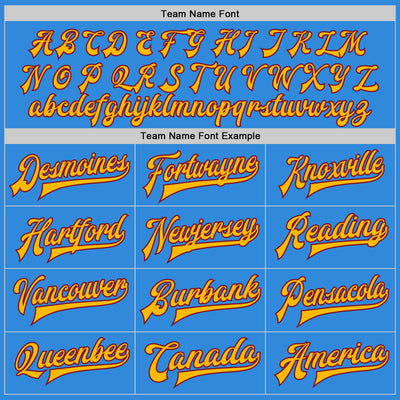 Custom Powder Blue Gold-Crimson Bomber Full-Snap Varsity Letterman Two Tone Jacket