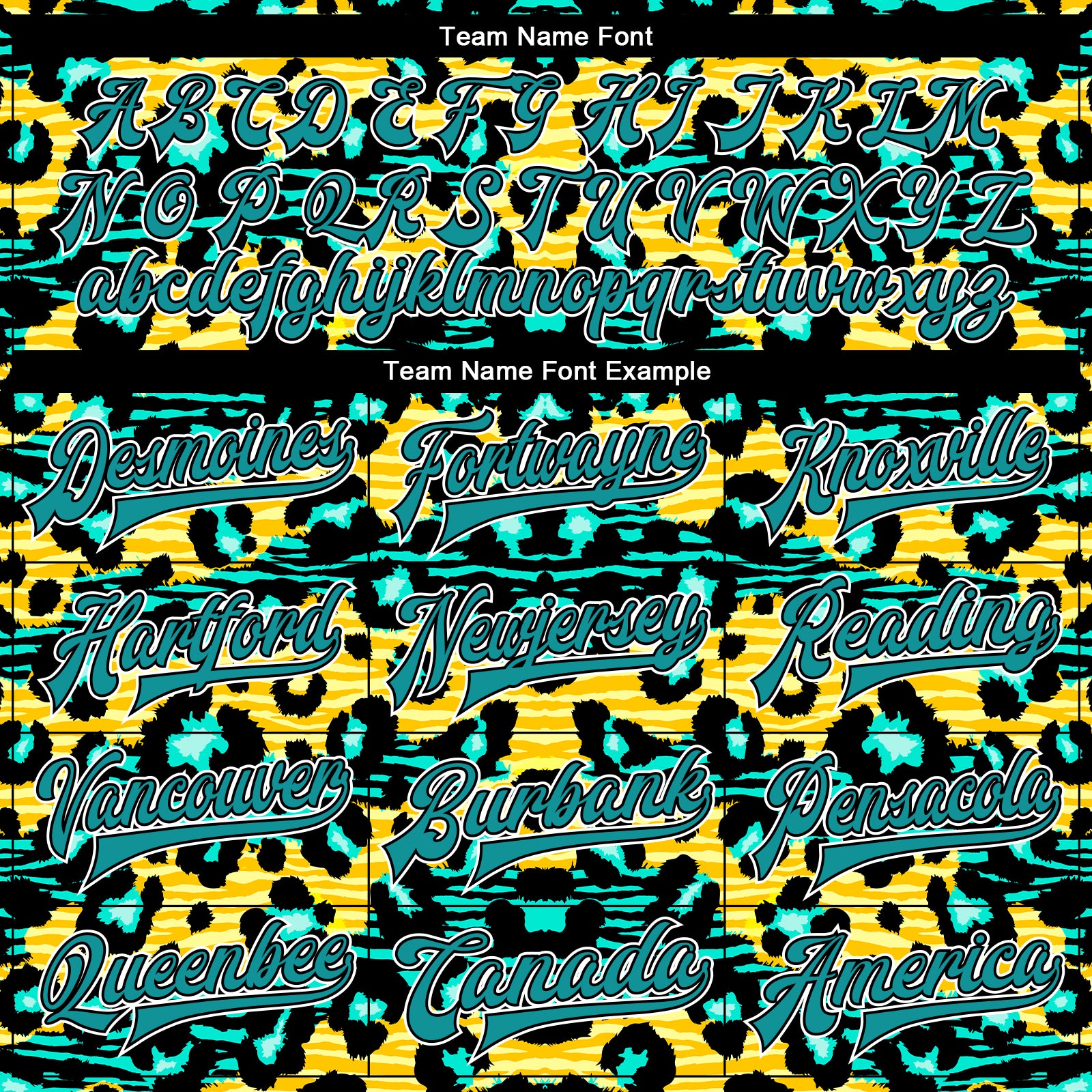 Custom Gold Teal-Black Leopard And Zebra Print 3D Pattern Design Bomber Full-Snap Varsity Letterman Jacket