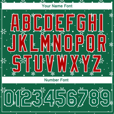 Custom Kelly Green Red-White Christmas 3D Bomber Full-Snap Varsity Letterman Jacket