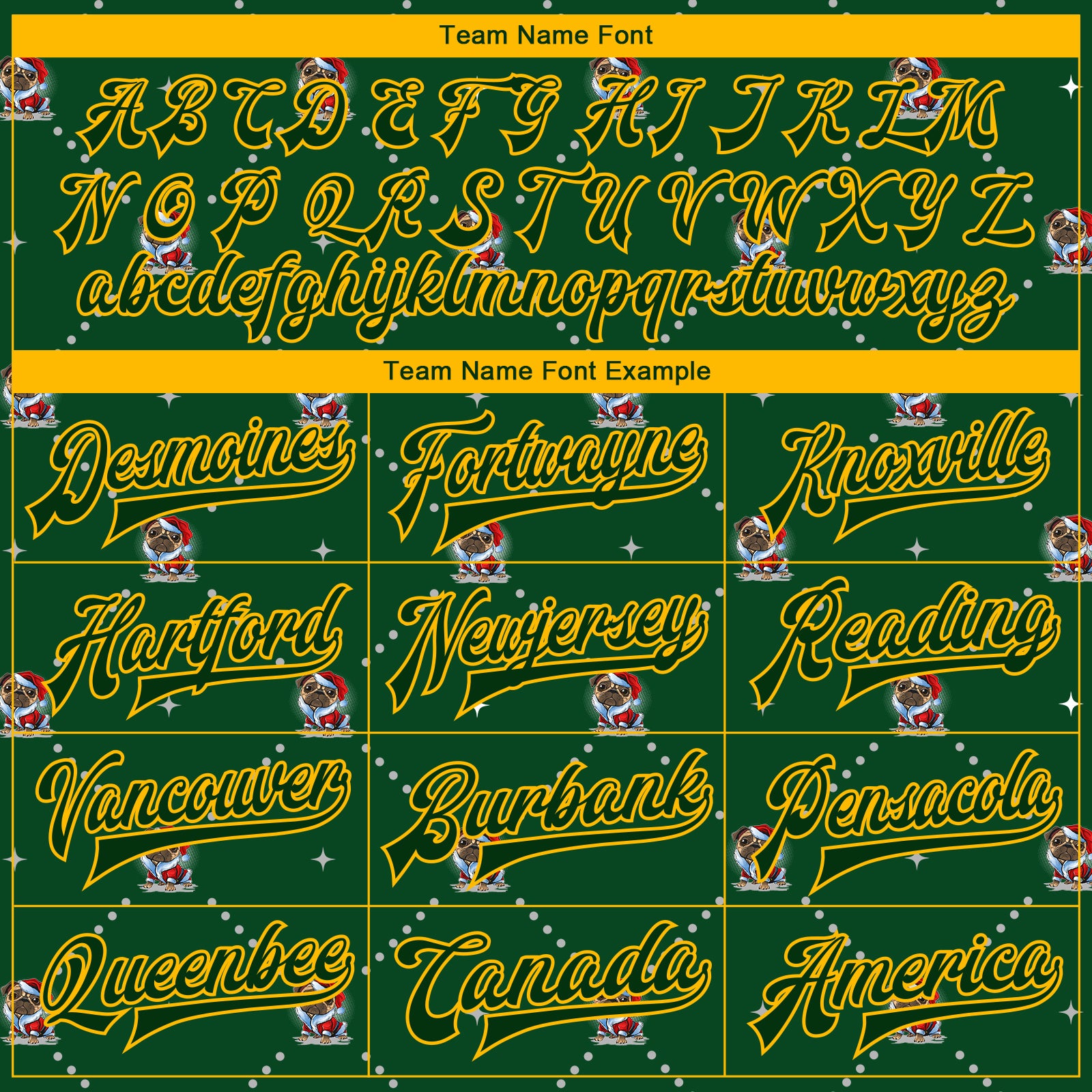 Custom Green Gold Christmas Dog Wearing Santa Claus Costume 3D Bomber Full-Snap Varsity Letterman Jacket