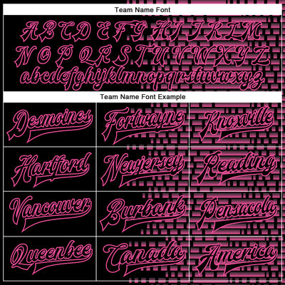 Custom Black Pink-White Halftone 3D Pattern Design Bomber Full-Snap Varsity Letterman Jacket