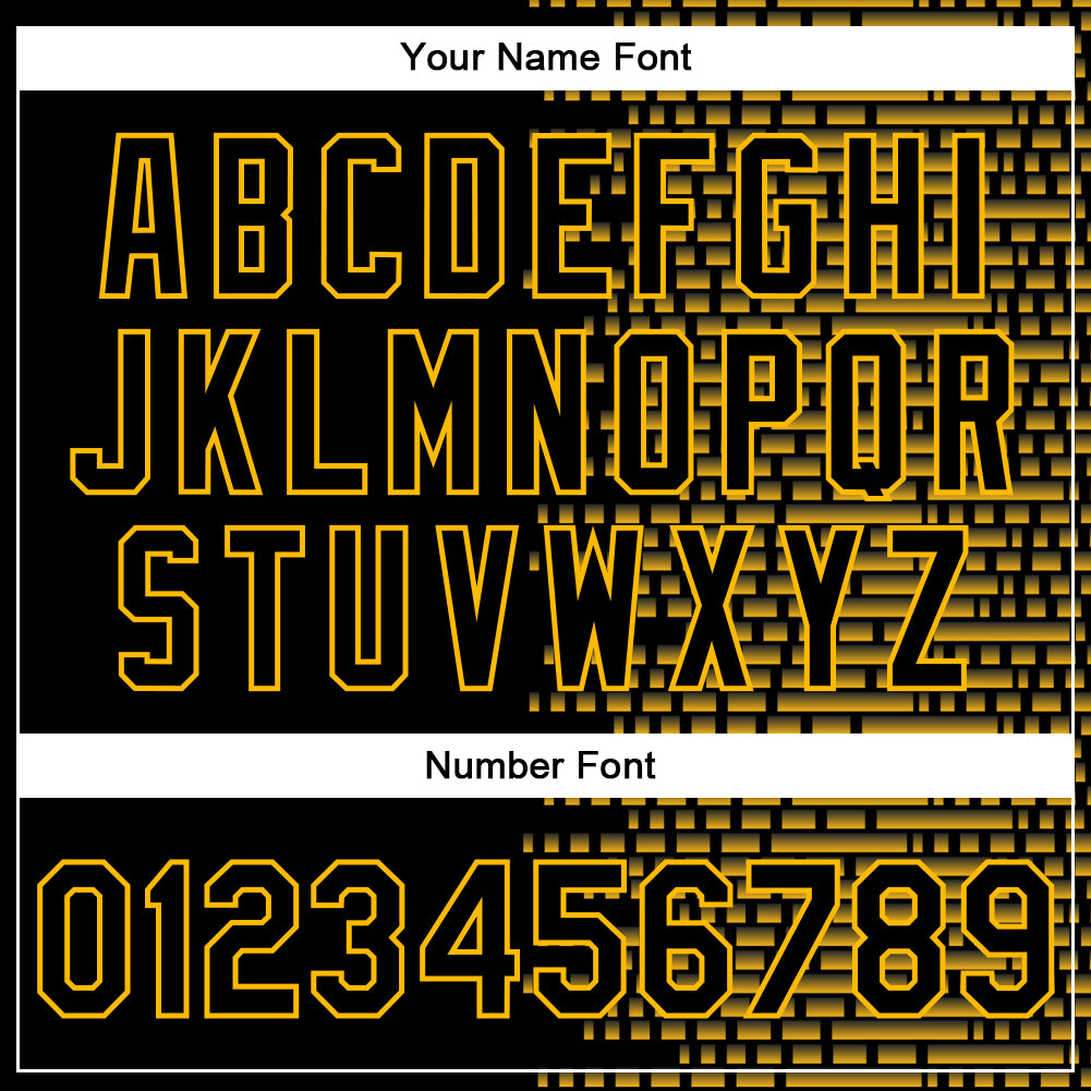 Custom Black Gold Halftone 3D Pattern Design Bomber Full-Snap Varsity Letterman Jacket