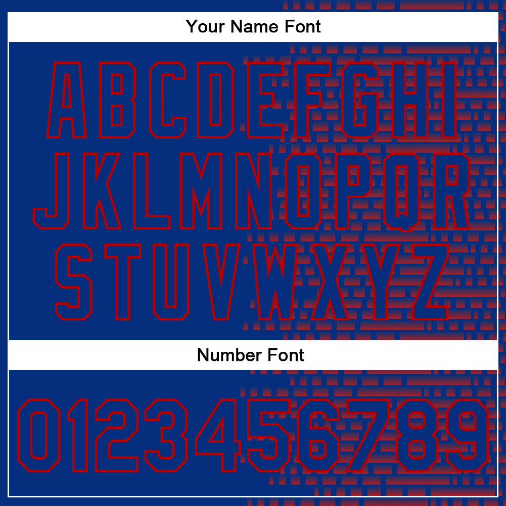 Custom Royal Red-White Halftone 3D Pattern Design Bomber Full-Snap Varsity Letterman Jacket