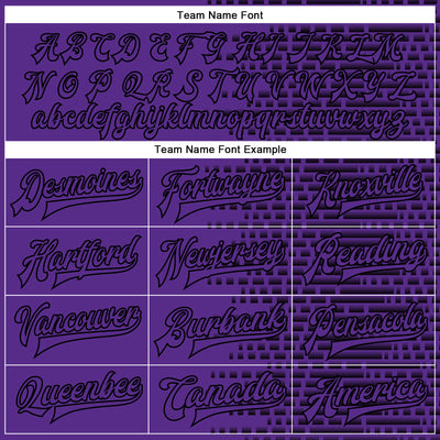 Custom Purple Black-White Halftone 3D Pattern Design Bomber Full-Snap Varsity Letterman Jacket