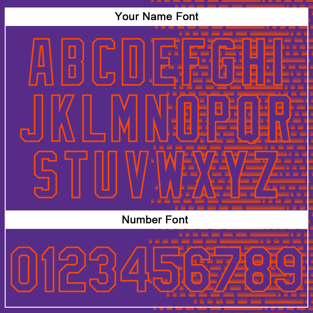 Custom Purple Orange-White Halftone 3D Pattern Design Bomber Full-Snap Varsity Letterman Jacket