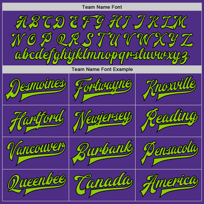 Custom Purple Neon Green-Black Bomber Full-Snap Varsity Letterman Two Tone Jacket