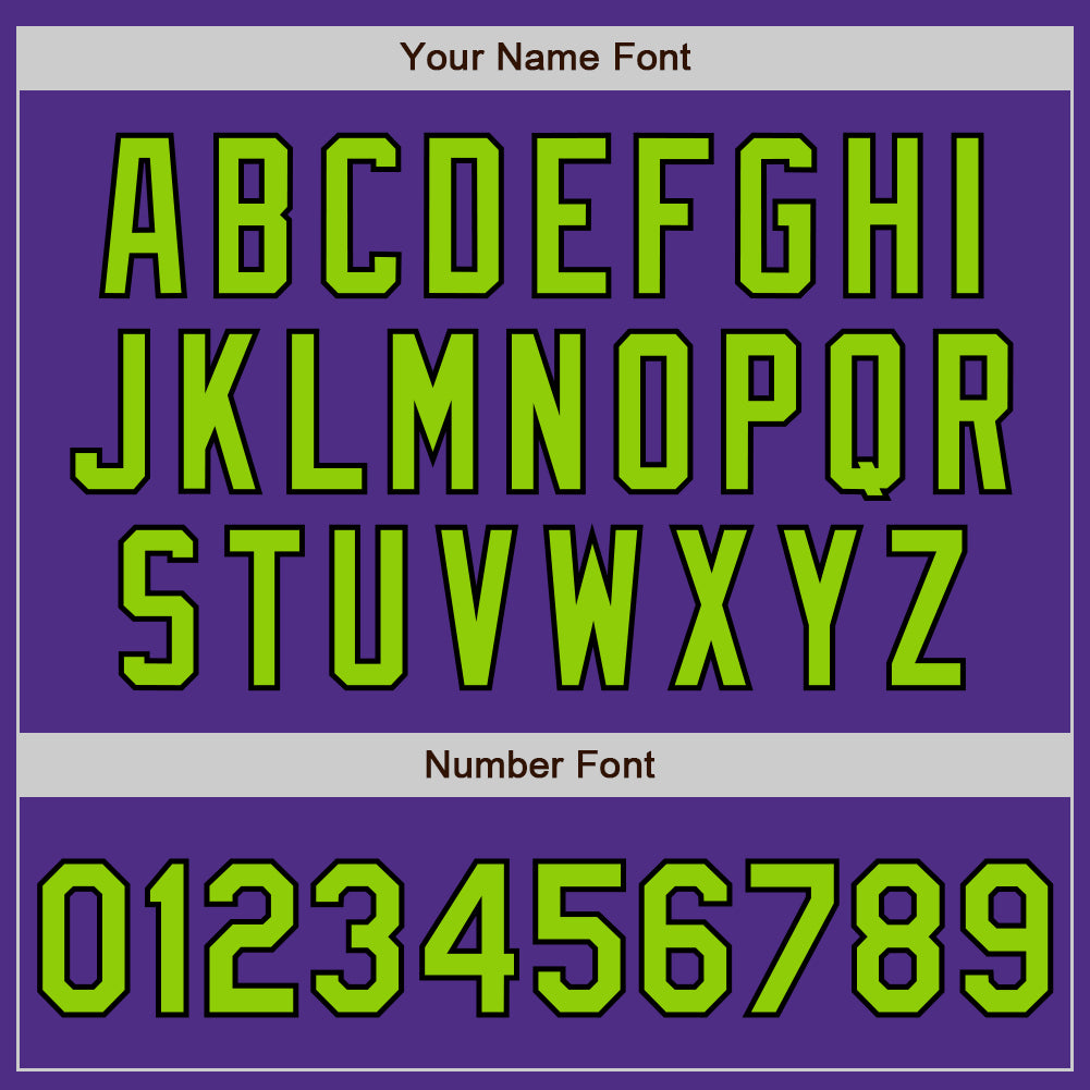 Custom Purple Neon Green-Black Bomber Full-Snap Varsity Letterman Two Tone Jacket