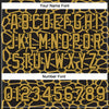 Custom Black Old Gold Spotted 3D Pattern Design Bomber Full-Snap Varsity Letterman Jacket