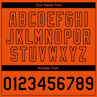 Custom Orange Black 3D Pattern Design Bomber Full-Snap Varsity Letterman Jacket