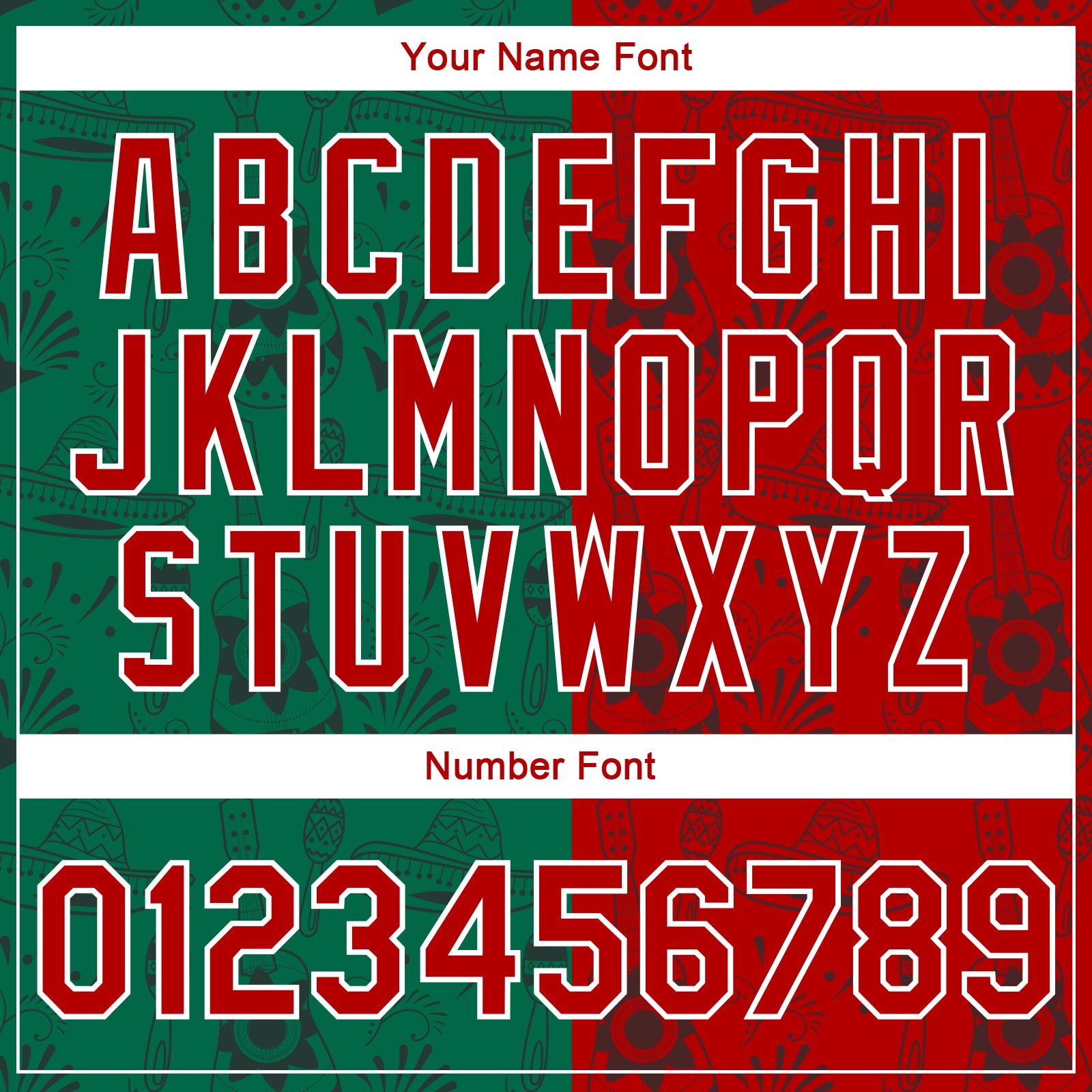 Custom Kelly Green Red-White Mexico 3D Bomber Full-Snap Varsity Letterman Jacket