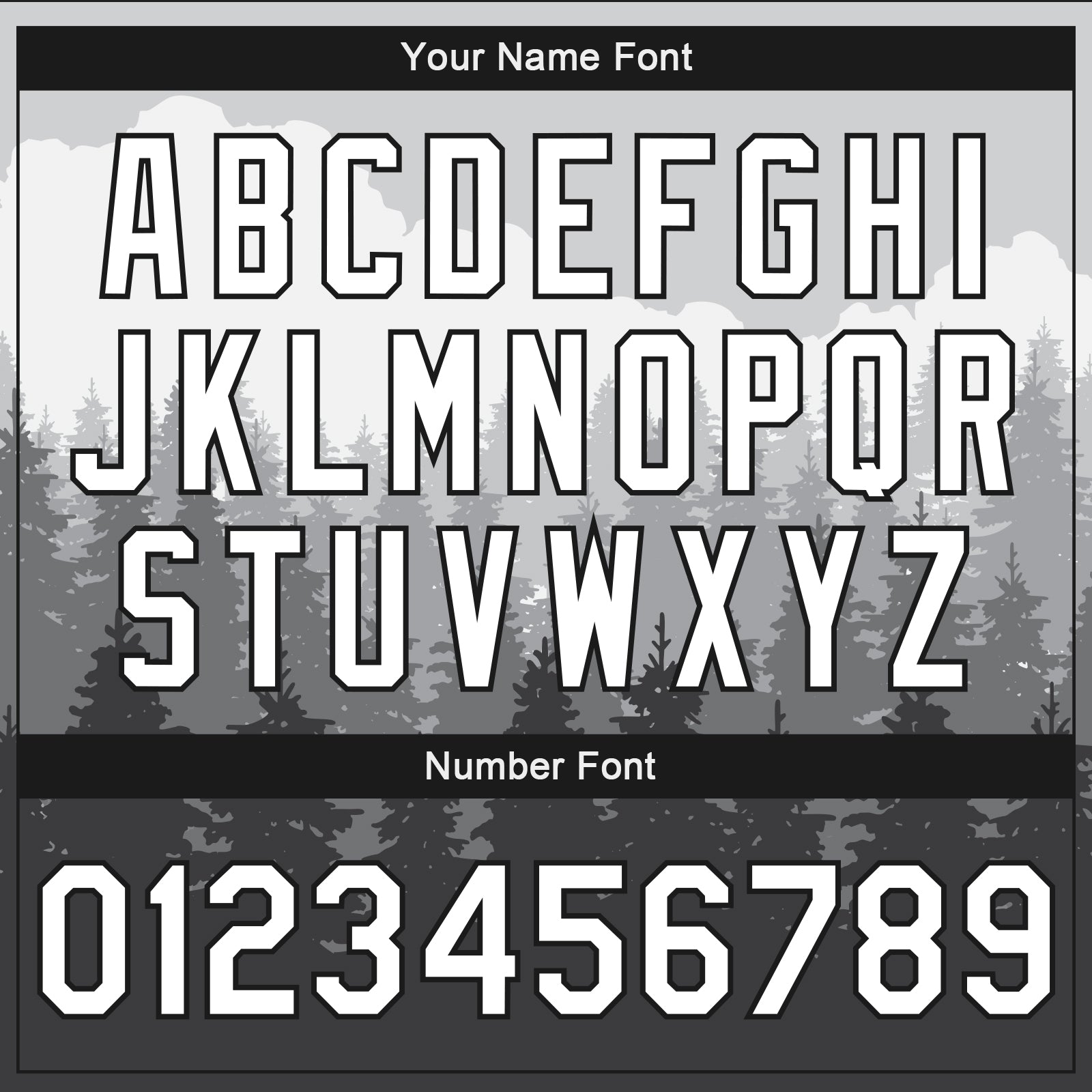 Custom Gray White-Black Watercolor Forest With Fog 3D Pattern Design Bomber Full-Snap Varsity Letterman Jacket