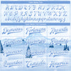 Custom White Light Blue Watercolor Winter Snow Landscape 3D Pattern Design Bomber Full-Snap Varsity Letterman Jacket