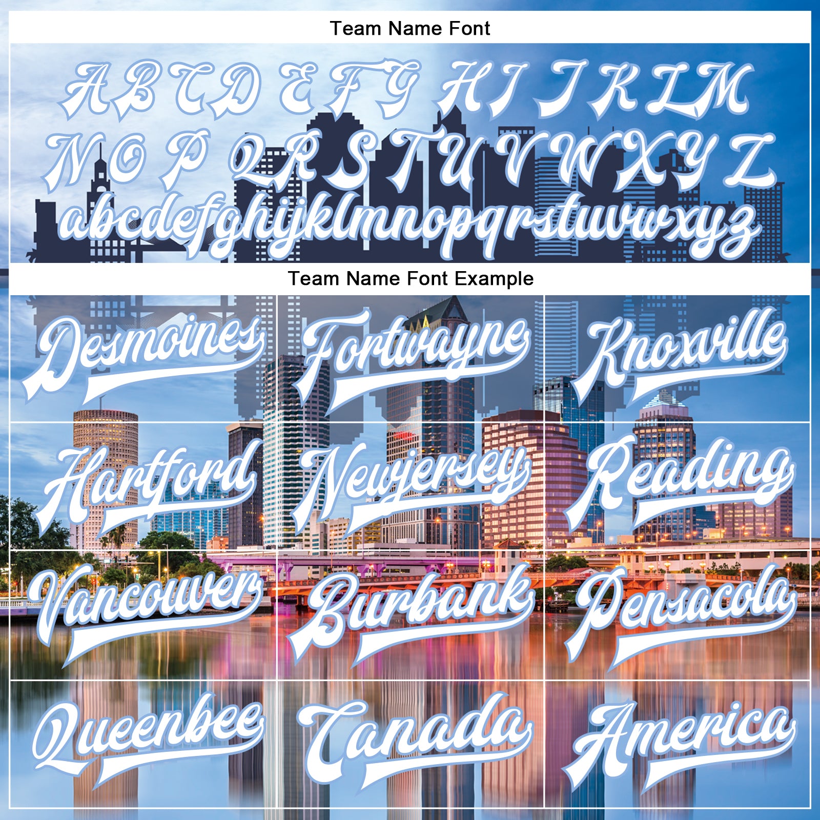 Custom Light Blue White Tampa Florida City Edition 3D Bomber Full-Snap Varsity Letterman Jacket