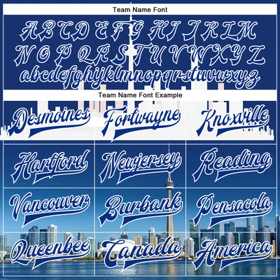 Custom Royal White Toronto Ontario City Edition 3D Bomber Full-Snap Varsity Letterman Jacket