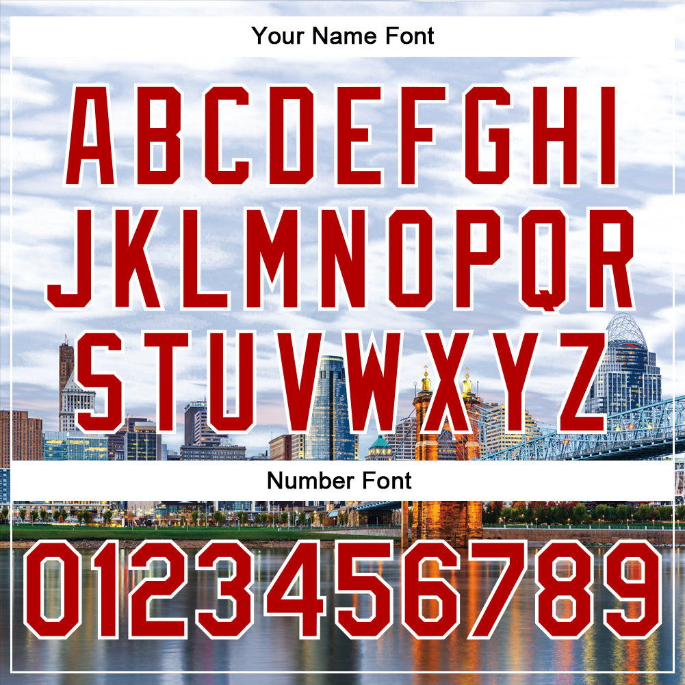 Custom White Red Cincinnati Ohio City Edition 3D Bomber Full-Snap Varsity Letterman Jacket