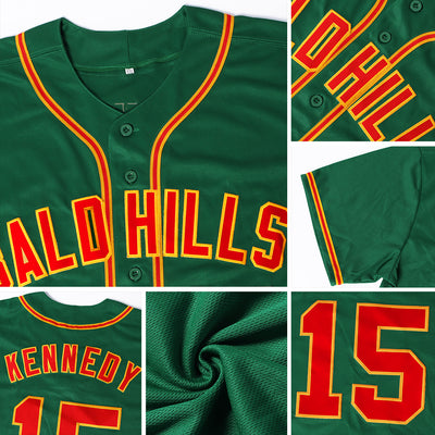 Custom Kelly Green Kelly Green-Black Authentic Baseball Jersey