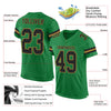 Custom Grass Green Black-Old Gold Mesh Authentic Football Jersey