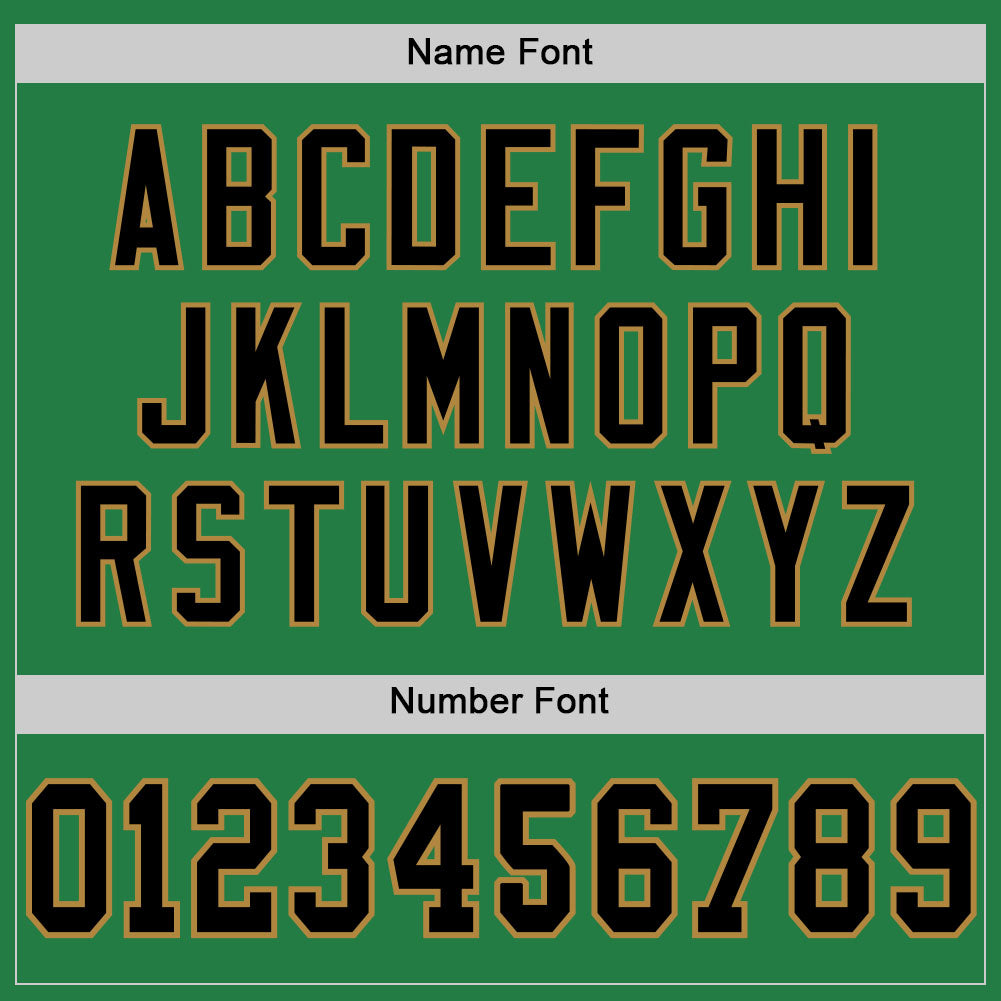 Custom Grass Green Black-Old Gold Mesh Authentic Football Jersey