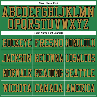 Custom Grass Green Old Gold-Black Mesh Authentic Football Jersey