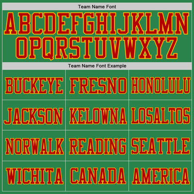 Custom Grass Green Red-Gold Mesh Authentic Football Jersey