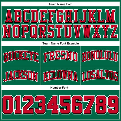 Custom Kelly Green Red Pinstripe Red-Black Authentic Basketball Shorts