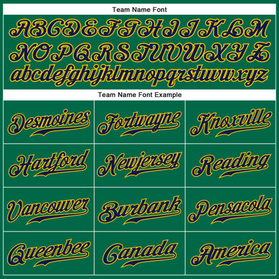 Custom Kelly Green Navy-Gold Authentic Sleeveless Baseball Jersey