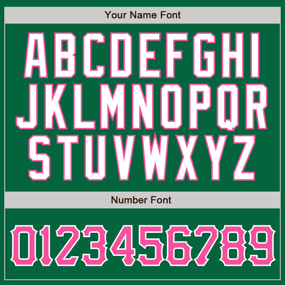 Custom Kelly Green White Pinstripe Pink-White Authentic Baseball Jersey