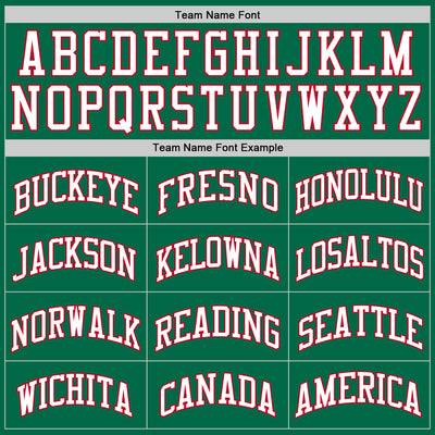 Custom Kelly Green White-Red Authentic Throwback Basketball Jersey